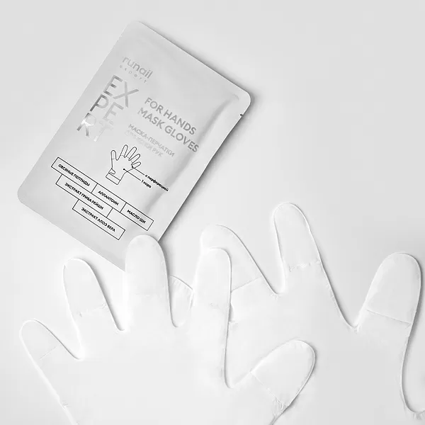 Маска-перчатки для кожи рук Runail Expert с овсяными пептидами, 1 пара №708