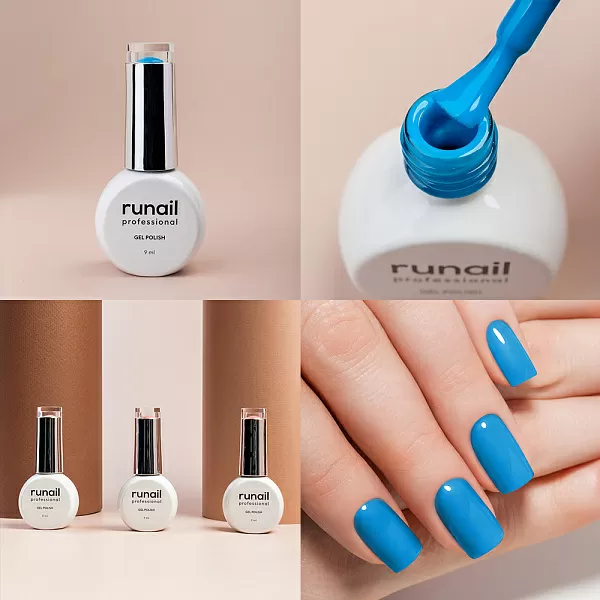 Набор гель-лаков "runail GEL POLISH" 5 оттенков (№7904, №8908, №8913, №8920, №8921) по 9 мл, №1128М