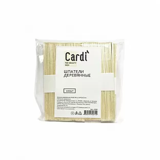 Шпатели деревянные Cardi, 100 шт (114*9,6*2 мм) №5282