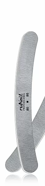 Профессиональная пилка для искусственных ногтей (серая, бумеранг, 80/80) №1599