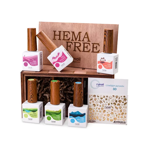 Набор Hema Free Gel Polish в деревянной коробке №9191