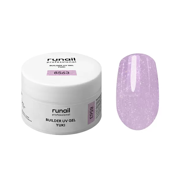 Моделирующий УФ-гель с хлопьями Юки BUILDER UV GEL YUKI, 15 г №8563