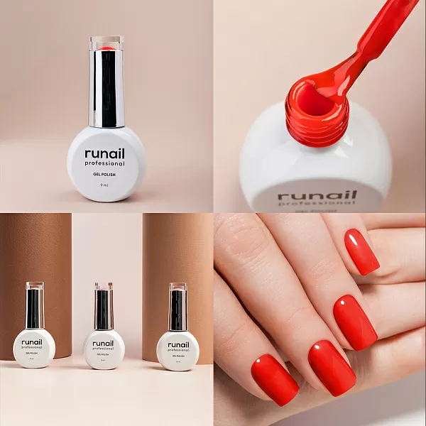 Набор гель-лаков "runail GEL POLISH" 5 оттенков (№7914, №8875, №8892, №8929, №8931) по 9 мл, №1119М