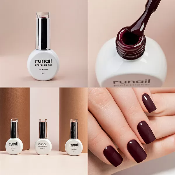Набор гель-лаков "runail GEL POLISH" 5 оттенков (№8877, №8914, №8924, №8926, №8937) по 9 мл, №1130М