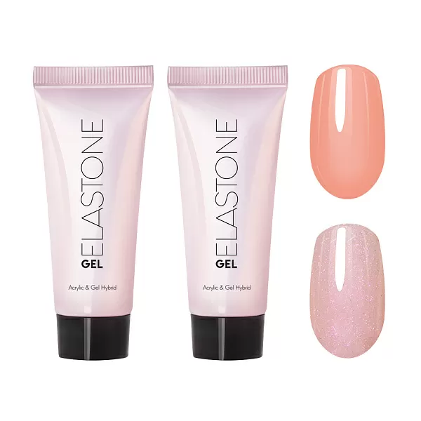 Набор Гибрид акрила и геля ELASTONE GEL 2 оттенка (№3943, №6060) по 18 мл №1291М