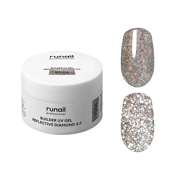 Моделирующий УФ-гель светоотражающий BUILDER UV GEL REFLECTIVE DIAMOND 3.0, 15г №9966