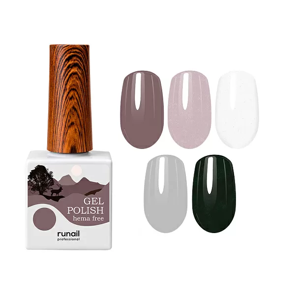 Набор гель-лаков Gel polish (hema free) 5 оттенков (№9883, №9884, №9886, №9890, №9891) по 10 мл, №1311М