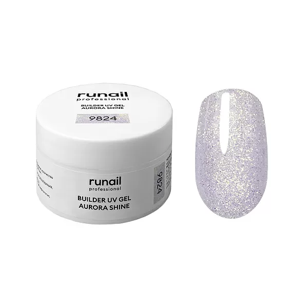 Набор моделирующих УФ-гелей c шиммером BUILDER UV GEL AURORA SHINE 6 оттенков (№9822, №9823, №9824, №9825, №9826, №9827) по 15 г, №1271М
