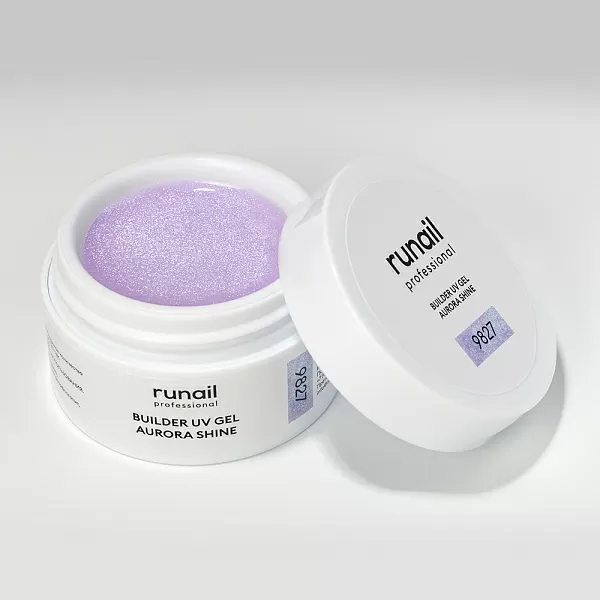 Набор моделирующих УФ-гелей c шиммером BUILDER UV GEL AURORA SHINE 6 оттенков (№9822, №9823, №9824, №9825, №9826, №9827) по 15 г, №1271М