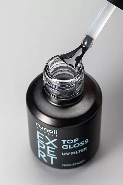 Топ глянцевый с УФ-фильтром Top Gloss Non Sticky Runail Expert №118, 18мл флакон