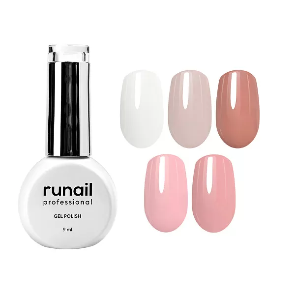 Набор гель-лаков "runail GEL POLISH" 5 оттенков (№7880, №7895, №7897, №7900, №7901) по 9 мл , №1269М