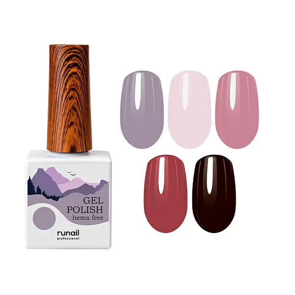 Набор гель-лаков Gel polish (hema free) 5 оттенков (№9882, №9888, №9889, №9895, №9900) по 10 мл, №1310М