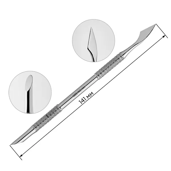 Пушер двухсторонний (топорик и стилус) Runail Expert, 141 мм №606