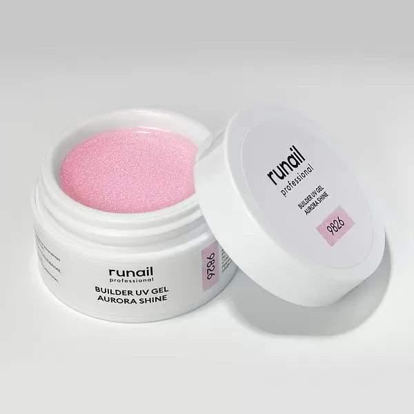 Набор моделирующих УФ-гелей c шиммером BUILDER UV GEL AURORA SHINE 3 оттенка (№9822, №9826, №9827) по 15 г, №1243М