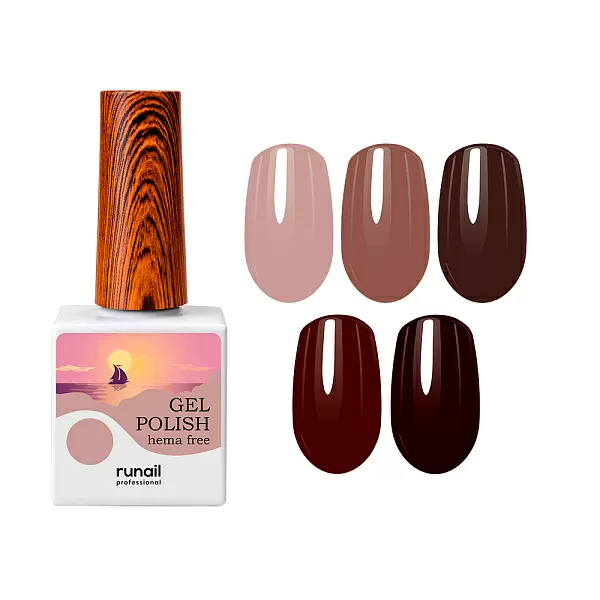Набор гель-лаков Gel polish (hema free) 5 оттенков (№9896, №9897, №9898, №9899, №9901) по 10 мл, №1309М