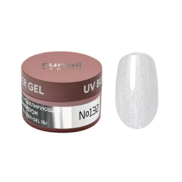 Гель моделирующий с шиммером UV BUILDER GEL Runail Expert №132, 15г банка