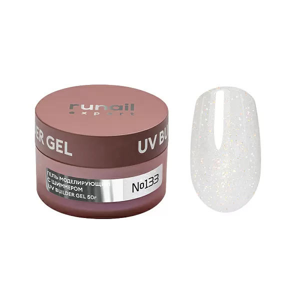 Гель моделирующий с шиммером UV BUILDER GEL Runail Expert №133, 50г банка