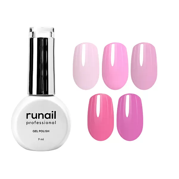 Набор гель-лаков "runail GEL POLISH" 5 оттенков (№7883, №7889, №7890, №7891, №8923) по 9 мл, №1118М