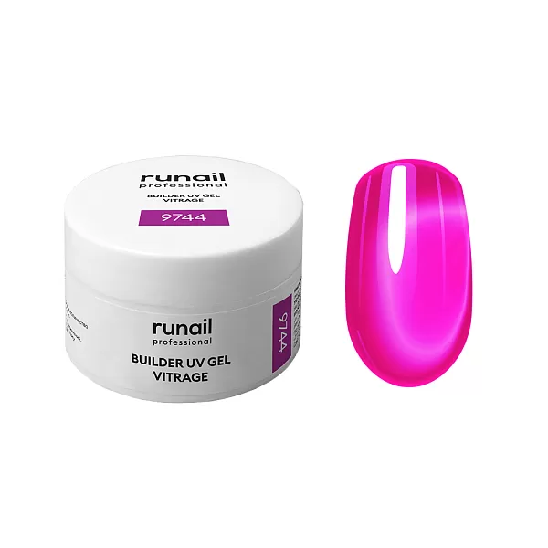 Набор витражных УФ-гелей BUILDER UV GEL VITRAGE 3 оттенка (№9742, №9744, №9747) по 15 г, №1305М