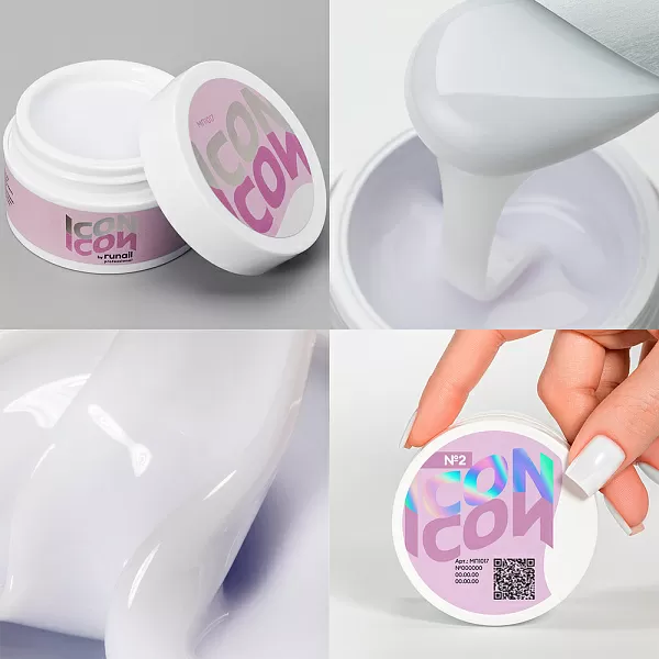 Набор моделирующих УФ-гелей ICON 3 оттенка (№1, №2, №13) по 15 г, №1315М