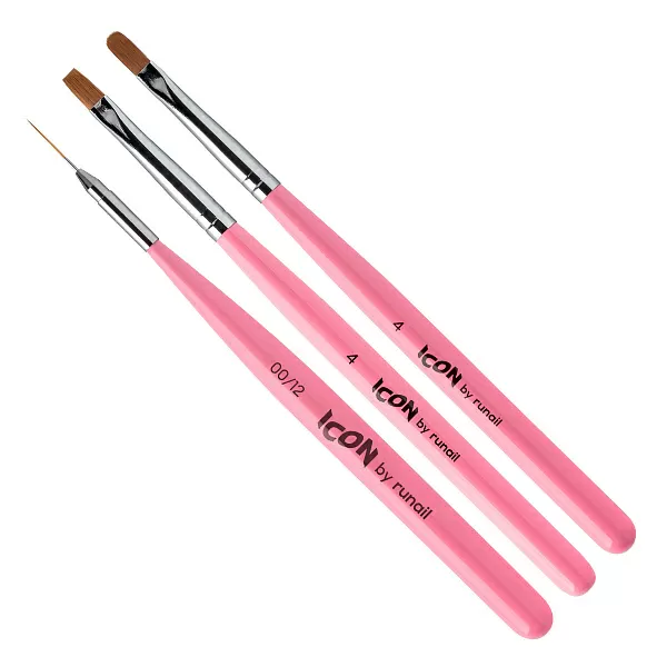 Набор кистей ICON для маникюра 3шт, синтетика №МП1024