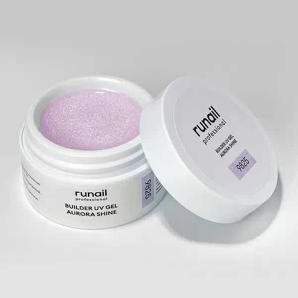 Набор моделирующих УФ-гелей c шиммером BUILDER UV GEL AURORA SHINE 6 оттенков (№9822, №9823, №9824, №9825, №9826, №9827) по 15 г, №1271М