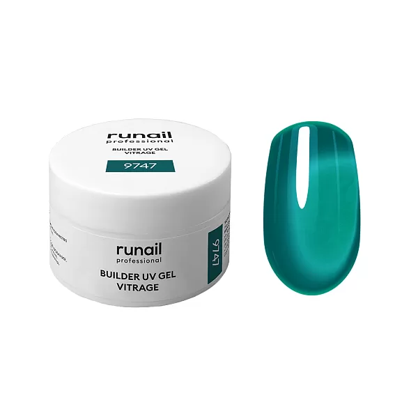 Набор витражных УФ-гелей BUILDER UV GEL VITRAGE 3 оттенка (№9742, №9744, №9747) по 15 г, №1305М