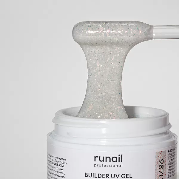 Моделирующий УФ-гель светоотражающий BUILDER UV GEL MILK DIAMOND, 15г №9870