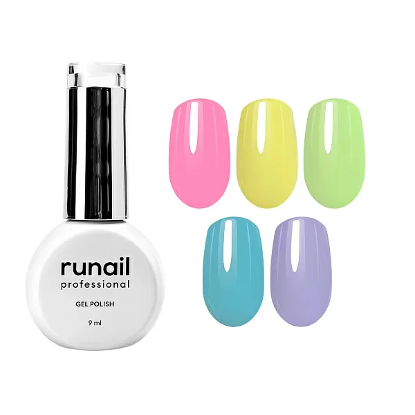 Набор гель-лаков "runail GEL POLISH" 5 оттенков (№7892, №8898, №8902, №8910, №8919) по 9 мл, №1125М