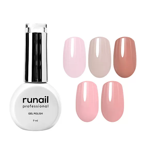 Набор гель-лаков "runail GEL POLISH" 5 оттенков (№7882, №7895, №7897, №7900, №7901) по 9 мл, №1132М