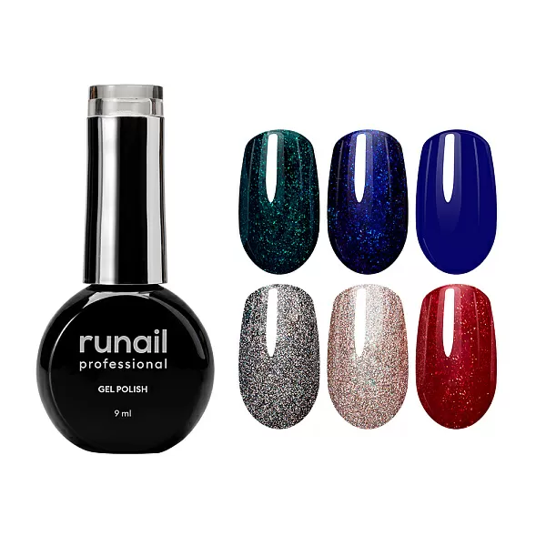 Набор гель-лаков "runail GEL POLISH" 6 оттенков (№9225, №9226, №9227, №9228, №9229, №9230) по 9 мл, №1263М