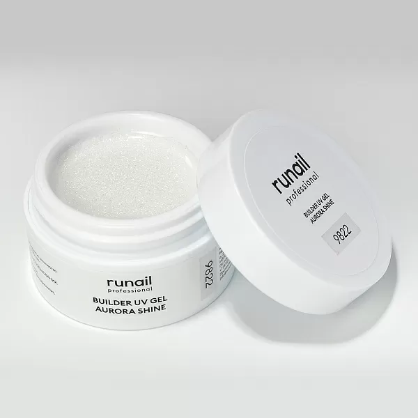 Набор моделирующих УФ-гелей c шиммером BUILDER UV GEL AURORA SHINE 6 оттенков (№9822, №9823, №9824, №9825, №9826, №9827) по 15 г, №1271М