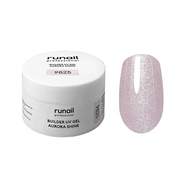 Набор моделирующих УФ-гелей c шиммером BUILDER UV GEL AURORA SHINE 6 оттенков (№9822, №9823, №9824, №9825, №9826, №9827) по 15 г, №1271М