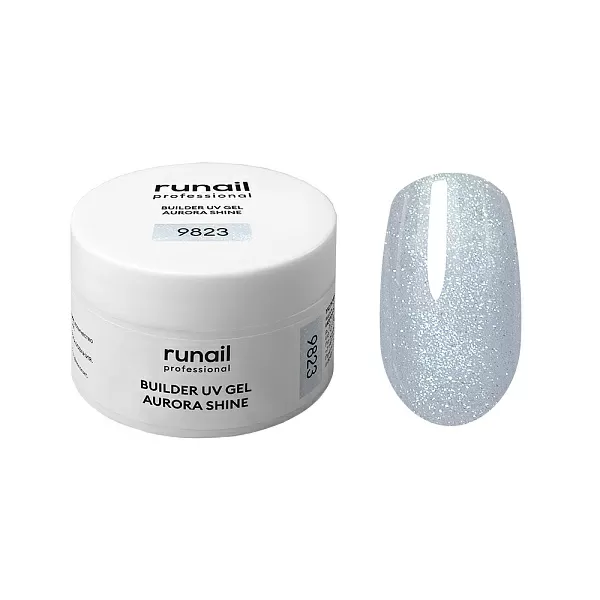 Набор моделирующих УФ-гелей c шиммером BUILDER UV GEL AURORA SHINE 6 оттенков (№9822, №9823, №9824, №9825, №9826, №9827) по 15 г, №1271М