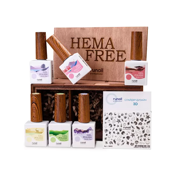 Набор Hema Free Gel Polish в деревянной коробке №9190