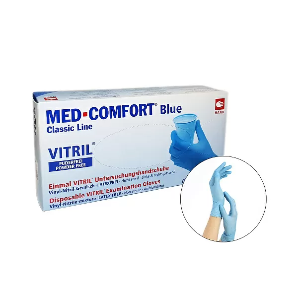 Перчатки Vitril неопудренные (цвет: голубой), размер М